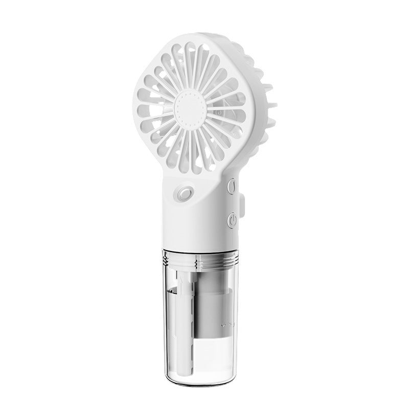 Mini Handheld Spray Fan – 4-Speed USB Rechargeable