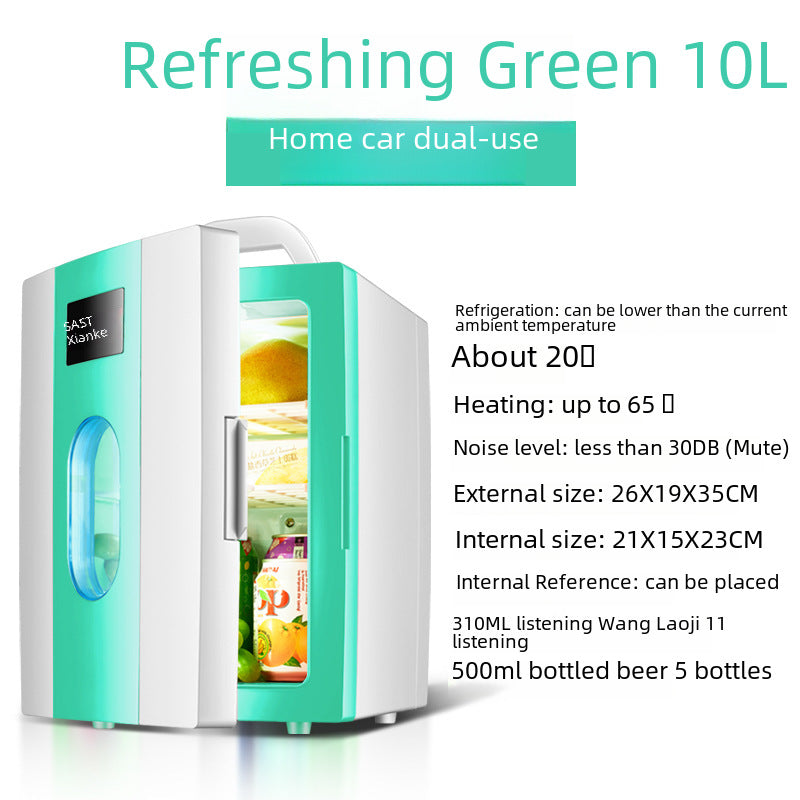 SAST Small 10L Mini Car Refrigerator Refrigeration Student Dormitory Cosmetics Freezer Car Home Dual-use In Stock