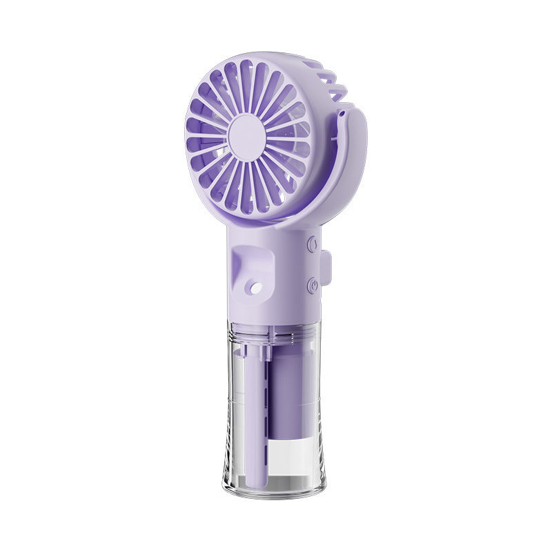 Mini Handheld Spray Fan – 4-Speed USB Rechargeable