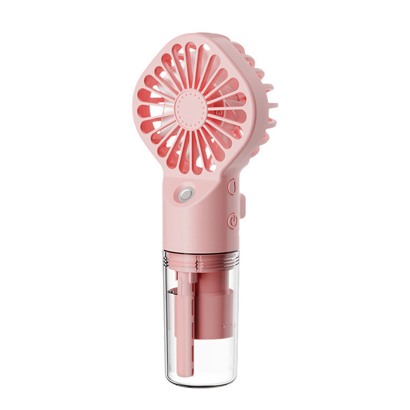 Mini Handheld Spray Fan – 4-Speed USB Rechargeable