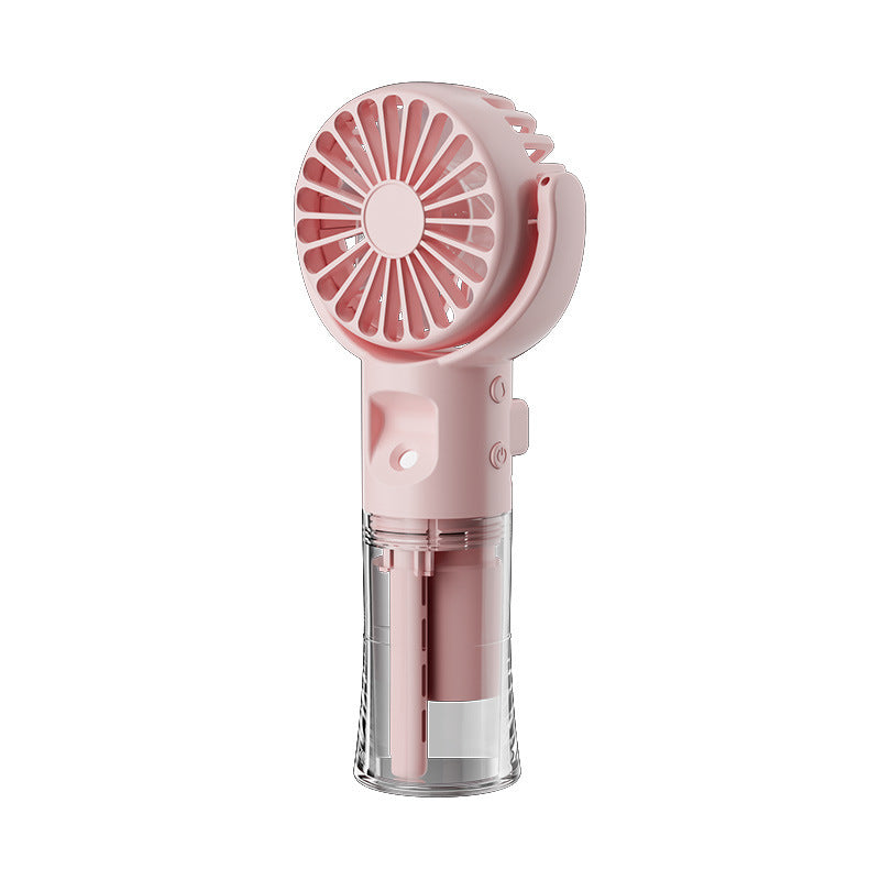 Mini Handheld Spray Fan – 4-Speed USB Rechargeable