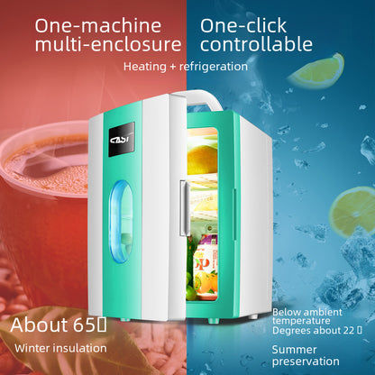 SAST Small 10L Mini Car Refrigerator Refrigeration Student Dormitory Cosmetics Freezer Car Home Dual-use In Stock