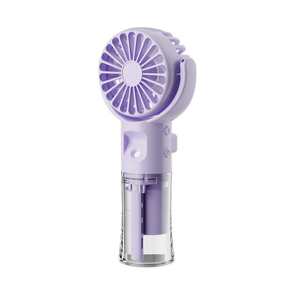 Mini Handheld Spray Fan – 4-Speed USB Rechargeable